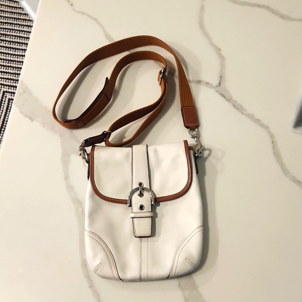 Coach White & Tan Purse